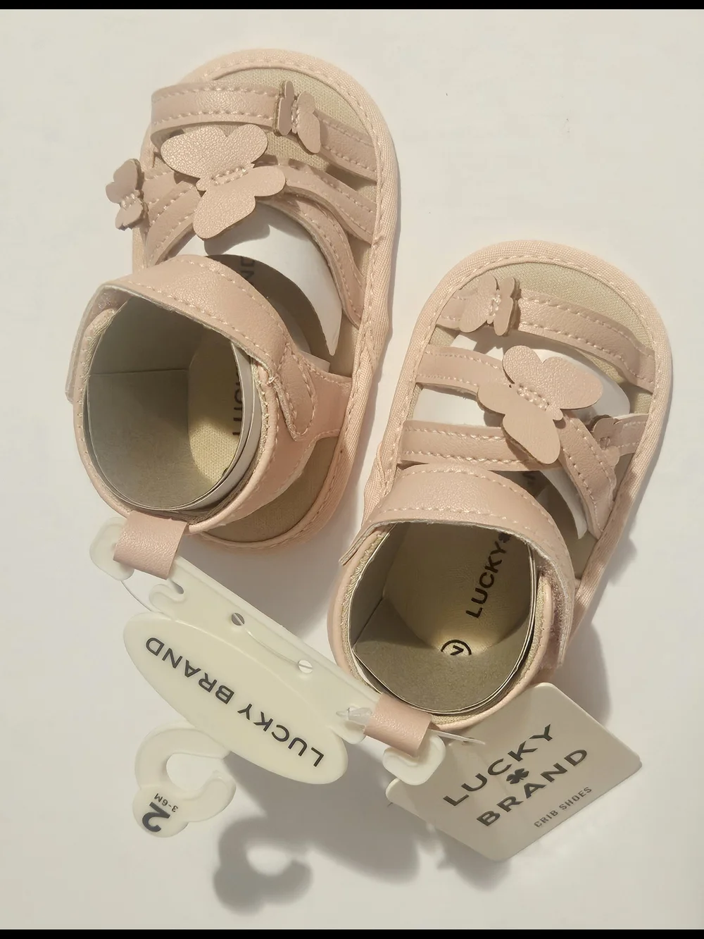 Lucky Brand Blush Pink Butterfly Baby Sandals